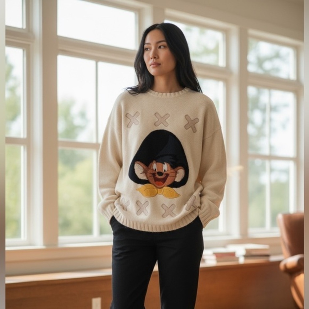 1993 ICEBERG X WARNER BROS "Speedy Gonzales" Embroidery Knit Sweater